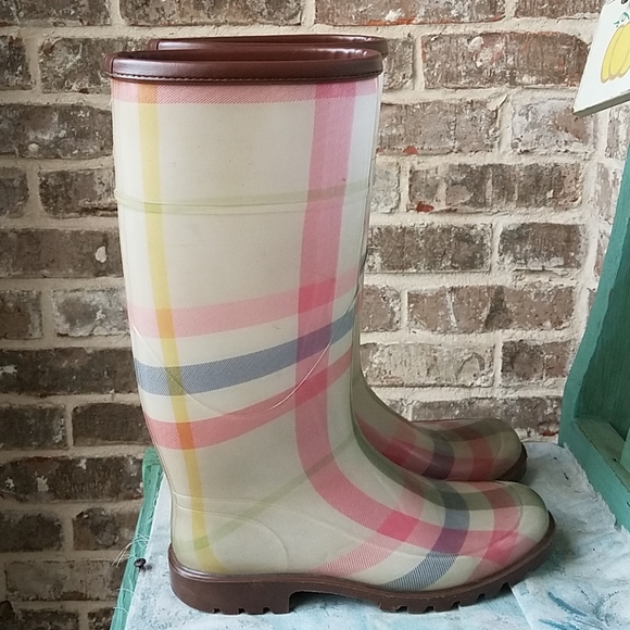 Burberry Shoes - Burberry Rare Pink Nova Check Rain Boots